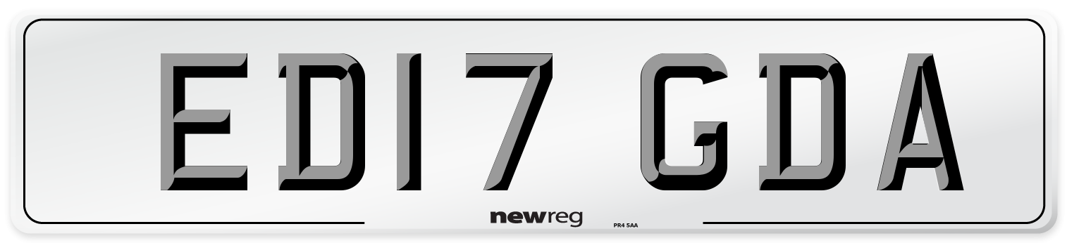 ED17 GDA Number Plate from New Reg